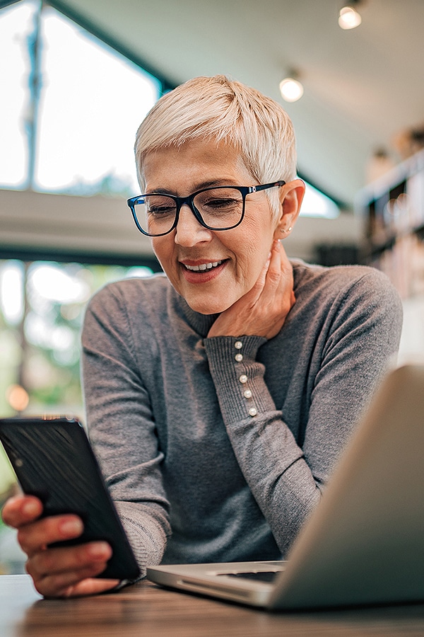 Mature Woman with Phone